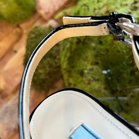 PRADA Black Patent Leather Pointed Toe Sling Backs w/bow SZ 36.5 (6.5 US) - Picture 9 of 11